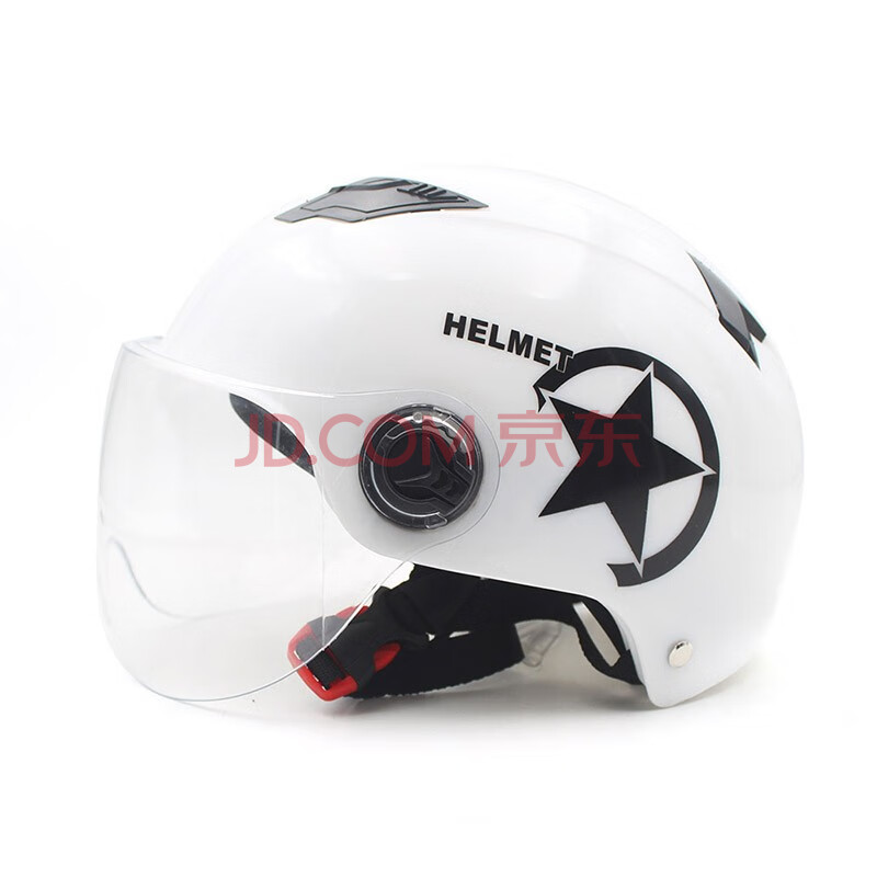 6元包邮 ZDK 哈雷电动车个性星星头盔 白色