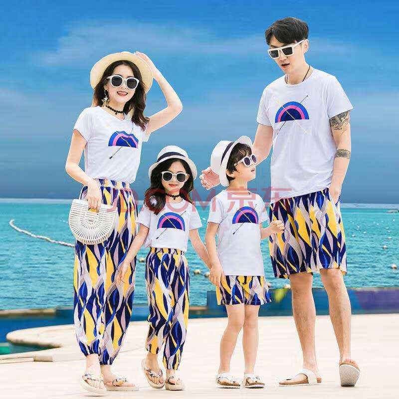 ge lan te品牌童装3-14岁不一样的沙滩亲子装夏季新潮洋气装母女母子