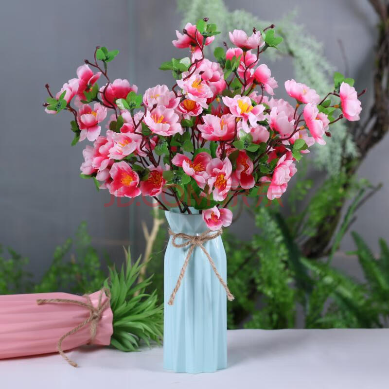客厅摆设假花仿真花束装饰品绢花瓶干花餐桌茶几摆件塑料花艺盆栽 深