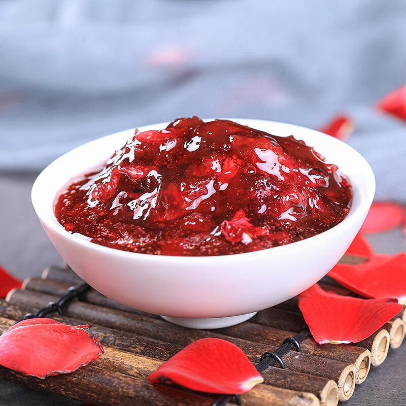 云南玫瑰花酱400g泡茶蘸酱汤圆馅鲜花酱