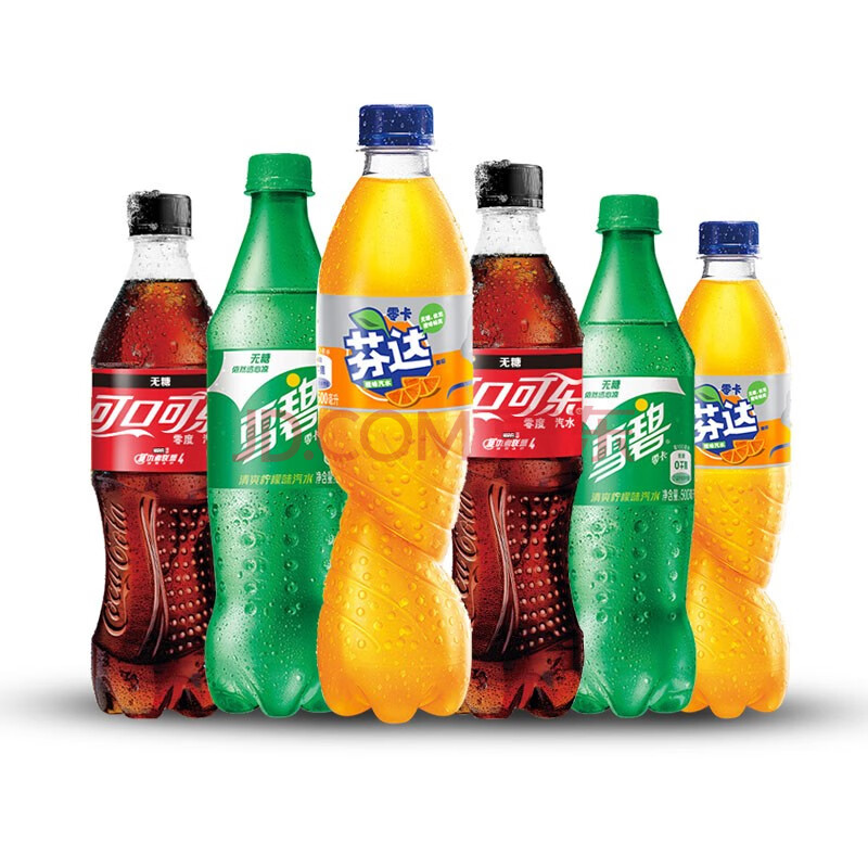 可口可乐(coca-cola) 无糖组合 零度可乐 零卡雪碧 零卡芬达组合 12瓶