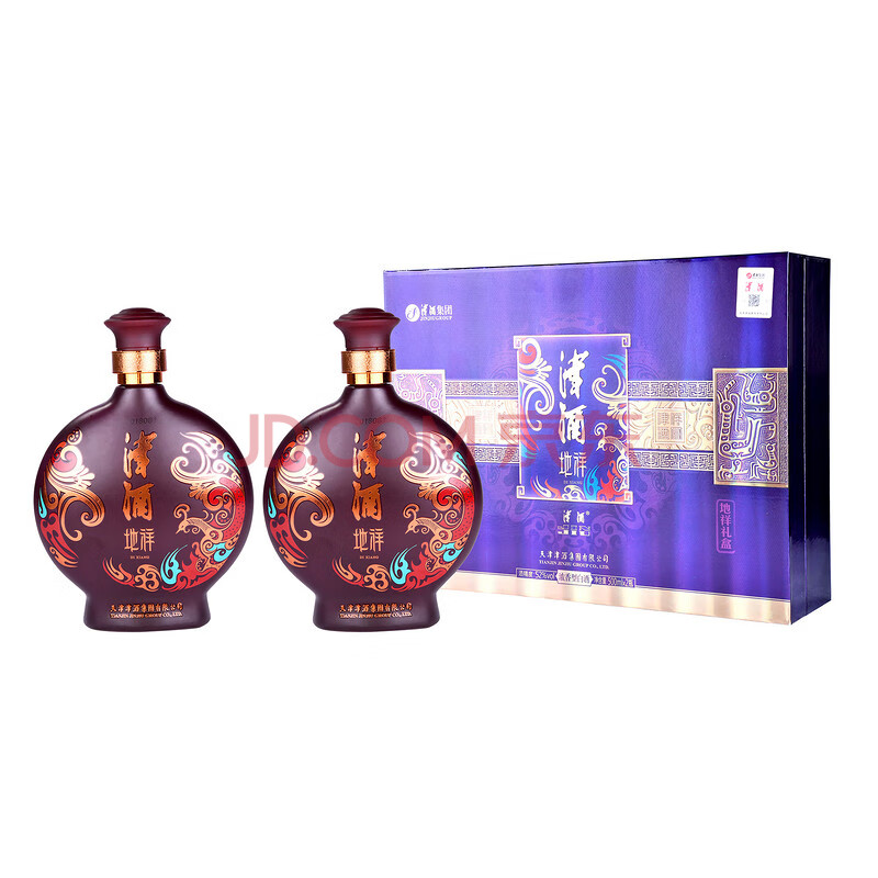 津酒 地祥礼盒 52度 1l(500ml*2)