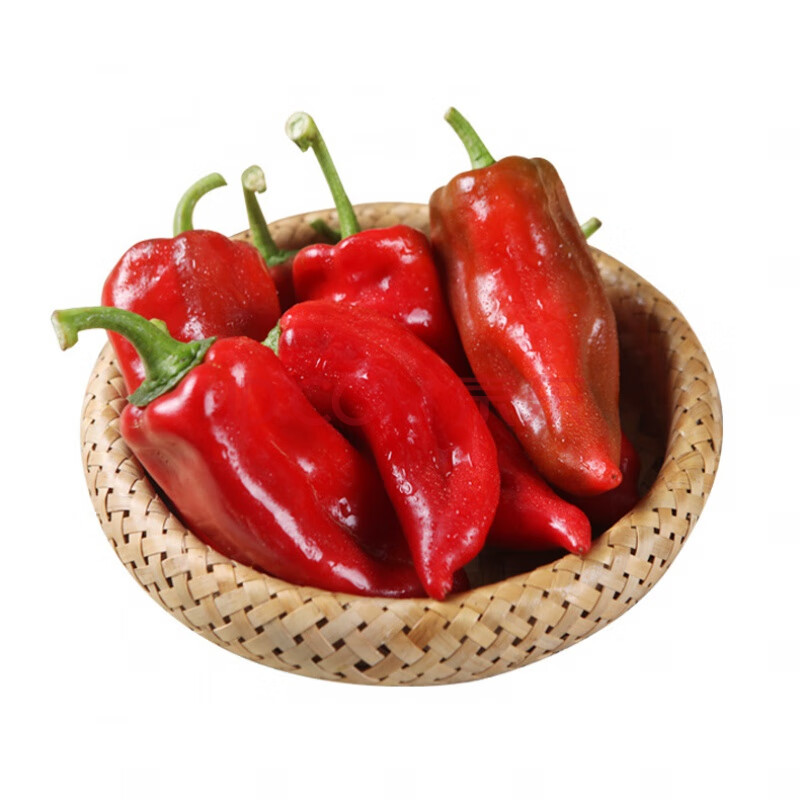 大红椒新鲜大红辣椒薄皮红泡菜辣椒虎皮农家现摘红椒拌饭椒2斤