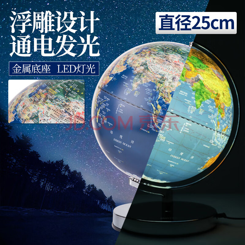 25cm浮雕工藝版【送中國地圖 世界地圖 放大鏡】