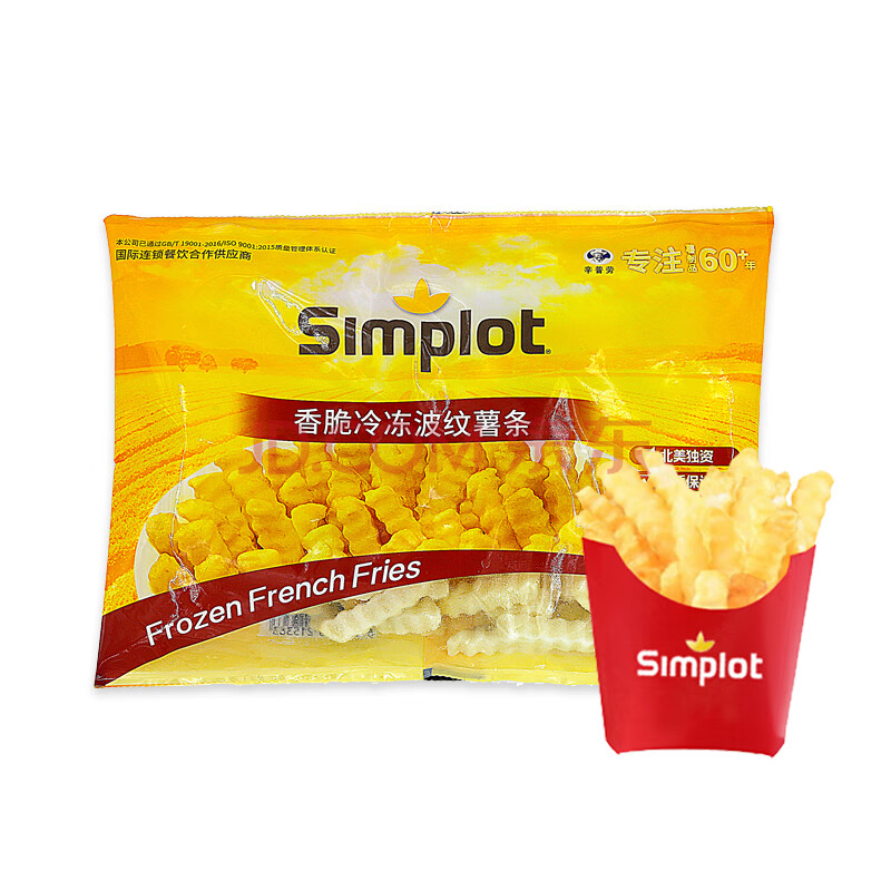辛普劳 波纹薯条300g 非转基因冷冻薯条 方便速食 早餐 半成品菜 油炸