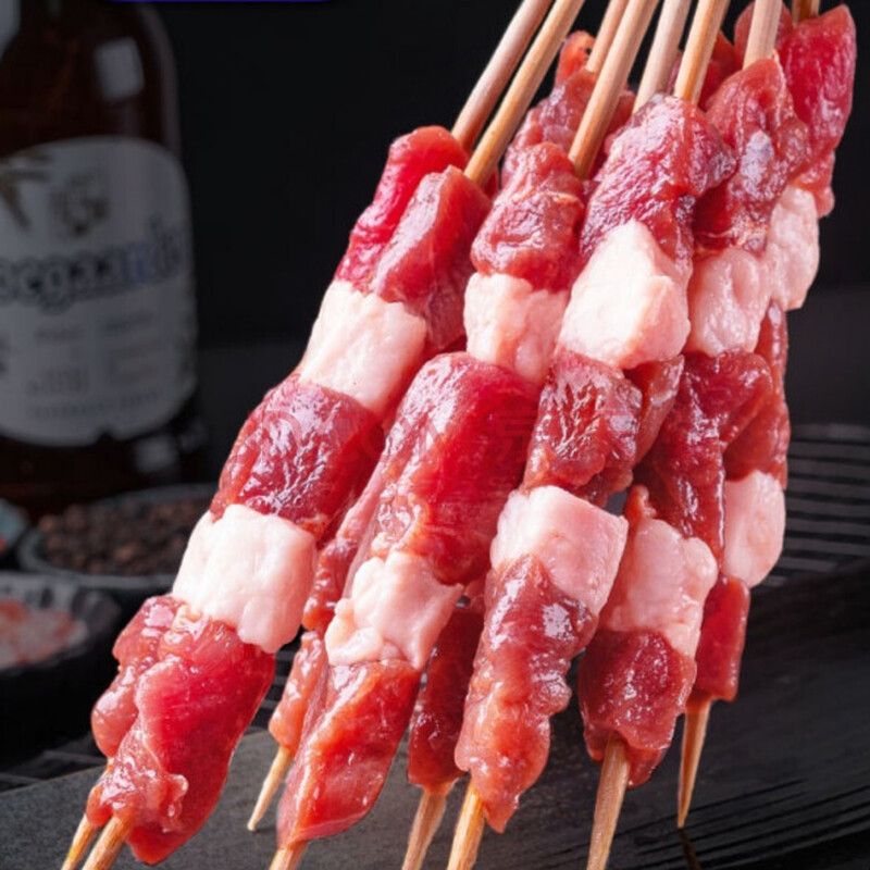 新鲜羊肉串半成品30串精选羔羊肉原切肉多紧实香而不腻烧烤店家庭等