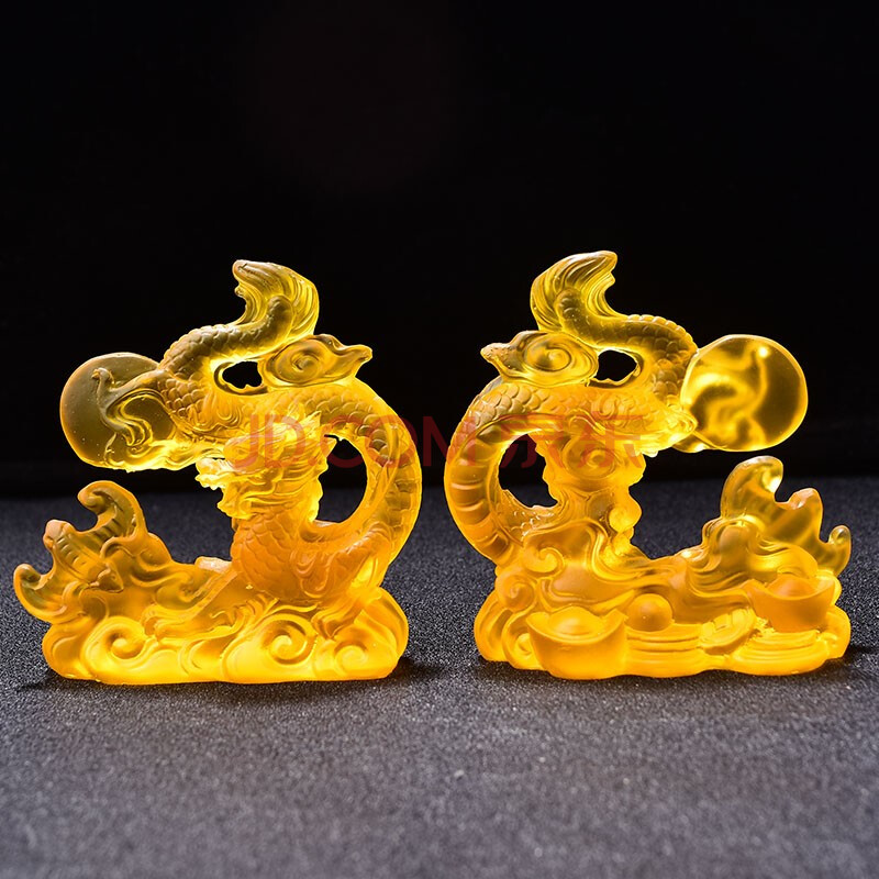 易明开光居飞龙添贵琉璃摆件2021牛年属猴人吉祥物礼物客厅卧室装饰品