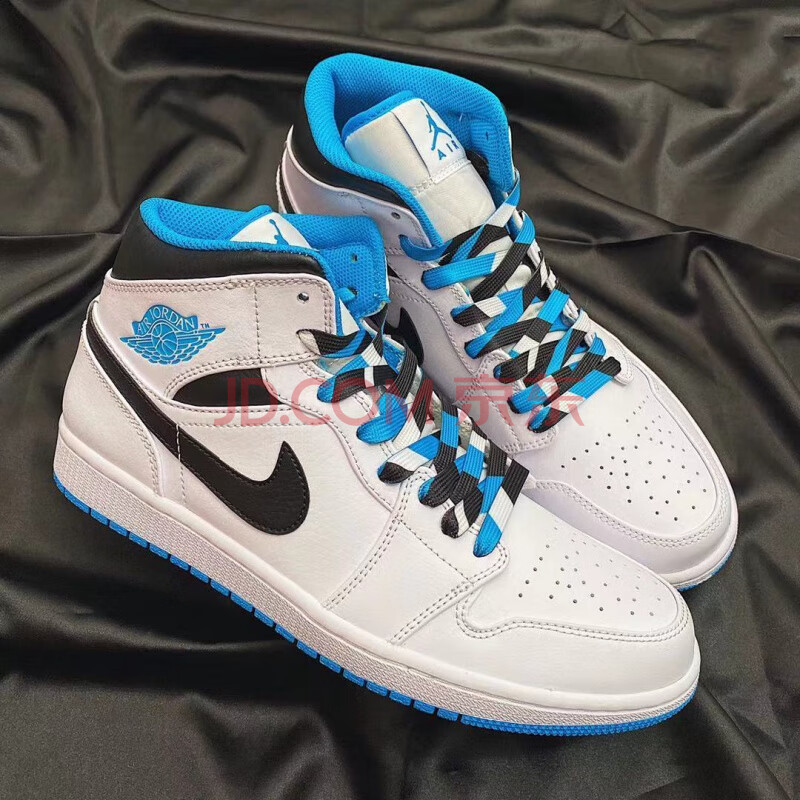 莆田鞋秋冬air aj1 乔1 激光蓝 头层皮男女鞋休闲运动篮球鞋 aj1-中帮