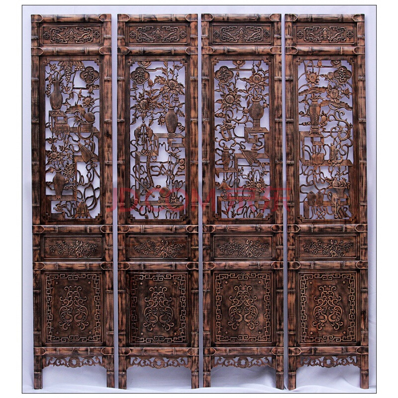 屏风隔断折屏客厅卧室玄关房间门厅中式复古实木折叠移动住宅家具 四