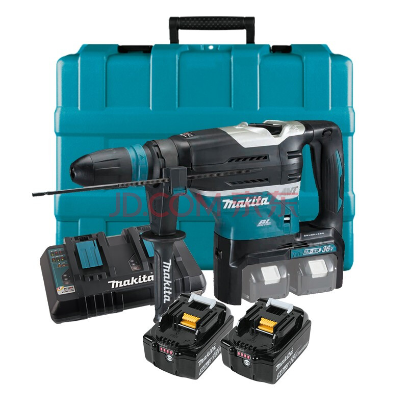 牧田(makita dhr) 充电式电锤 电动冲击锤 dhr400t2n36v5ah两电一充