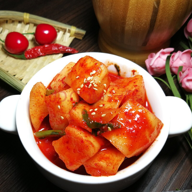 韩国风味泡菜萝卜朝鲜族萝卜块朴小样泡菜酸辣腌制下饭菜300g 萝卜块
