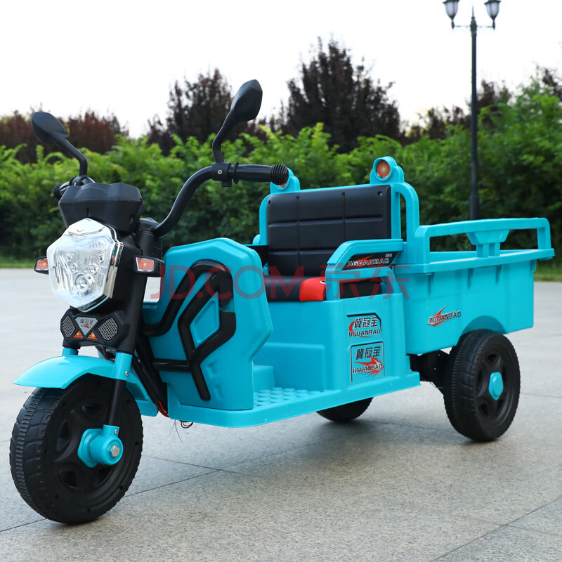大型玩具车可坐人大号儿童小孩电动车三轮带斗摩托车双人玩具童车双驱