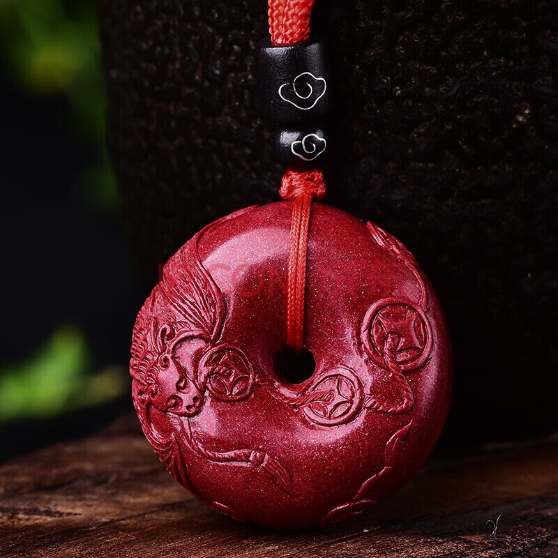 朱砂平安扣吊坠属猴人福鼠添禄朱砂吊坠麦玲玲饰品生肖猴吉祥物男女