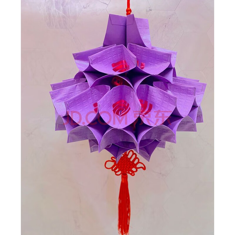 灯笼幼儿园diy亲子手工制作环保材料包手提灯笼 【紫色宫灯成品】杆