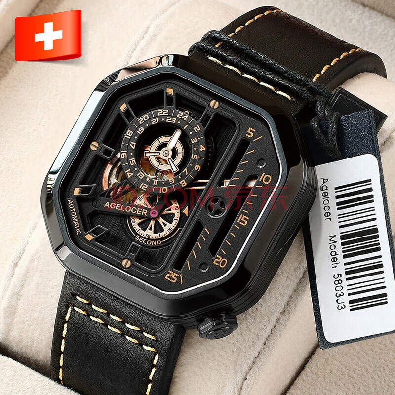 【众测揭秘分享】艾戈勒(agelocer)瑞士手表 时尚全自动镂空机械表男5803J3 44MM怎么样，性能同款比较评测揭秘 首页推荐 第1张