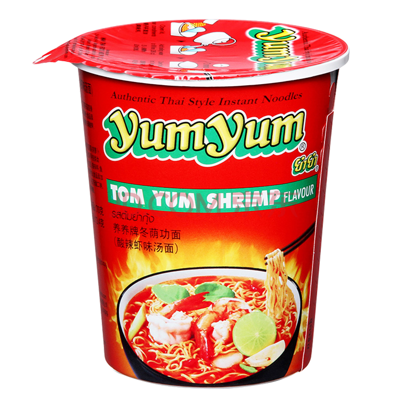 泰国进口养养牌冬荫功酸辣虾味杯面青咖喱海鲜味即食宵夜速食方便面