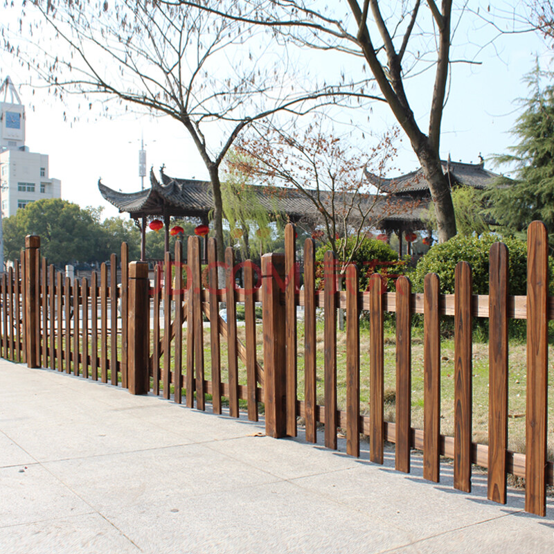 户外庭院院墙围栏防腐木栅栏门木头花园护栏草坪栏杆绿化带篱笆 平头
