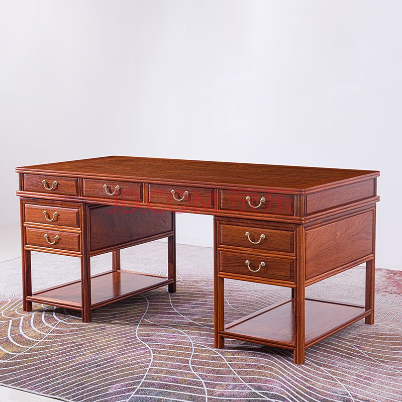 大果紫檀)办公桌实木中式简约书桌组合书房办公桌书法桌书画桌写字桌