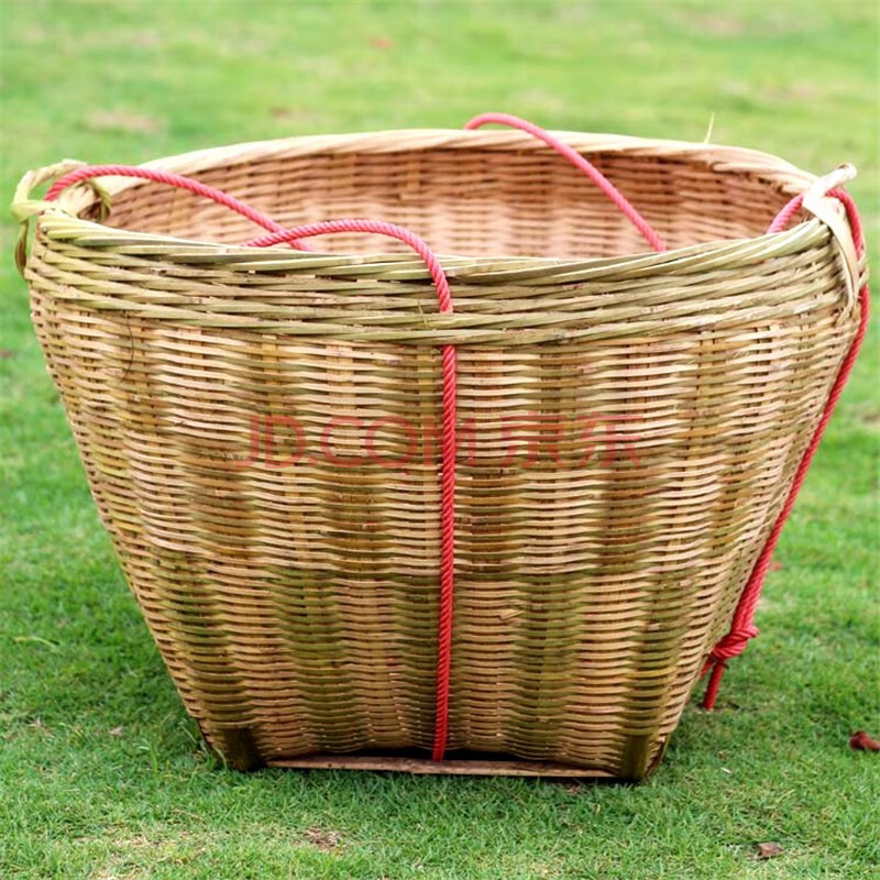 竹编箩筐竹筐竹篮子收纳筐圆形大号淘米箩篼水果筐粮食筐喜事筐 c款单