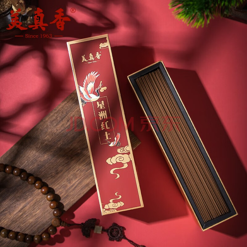 美真香 卧香熏香家用室内 星洲红土沉香线香80g