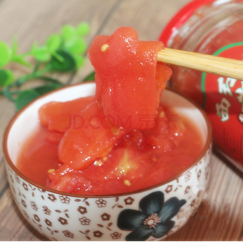 山西西红柿酱农家自制去皮大块番茄酱家用炒菜调味罐头西红柿块 500克