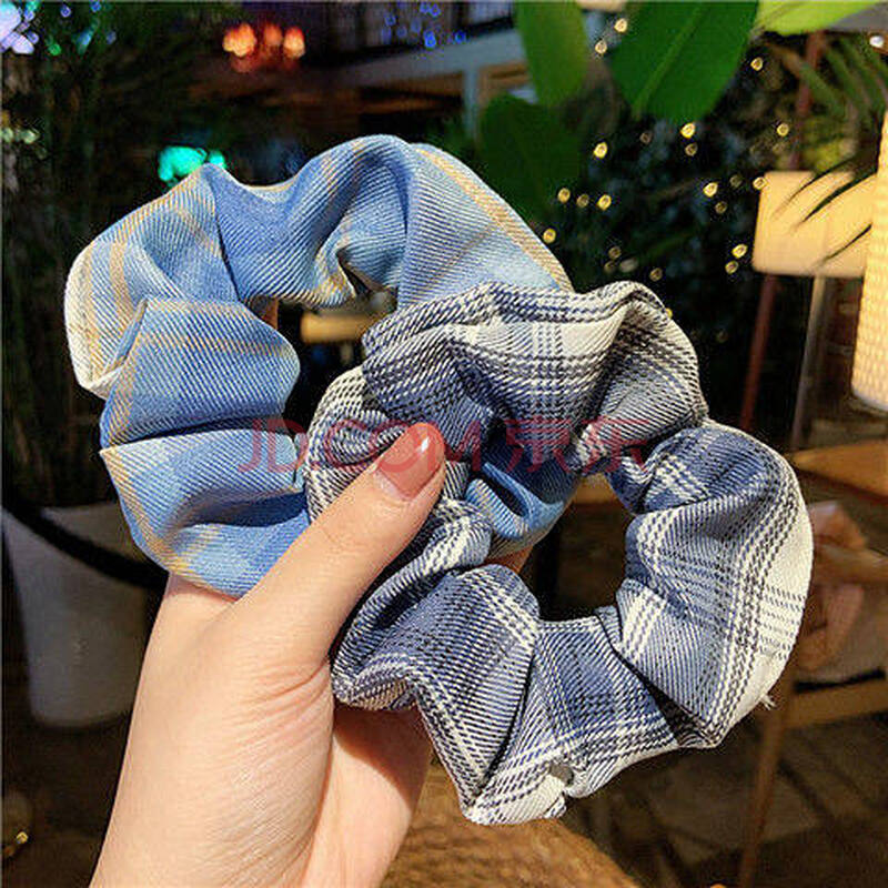 发圈jk森女系皮筋女学生韩版格子肥肠圈丸子头网红头绳发绳款 温柔一