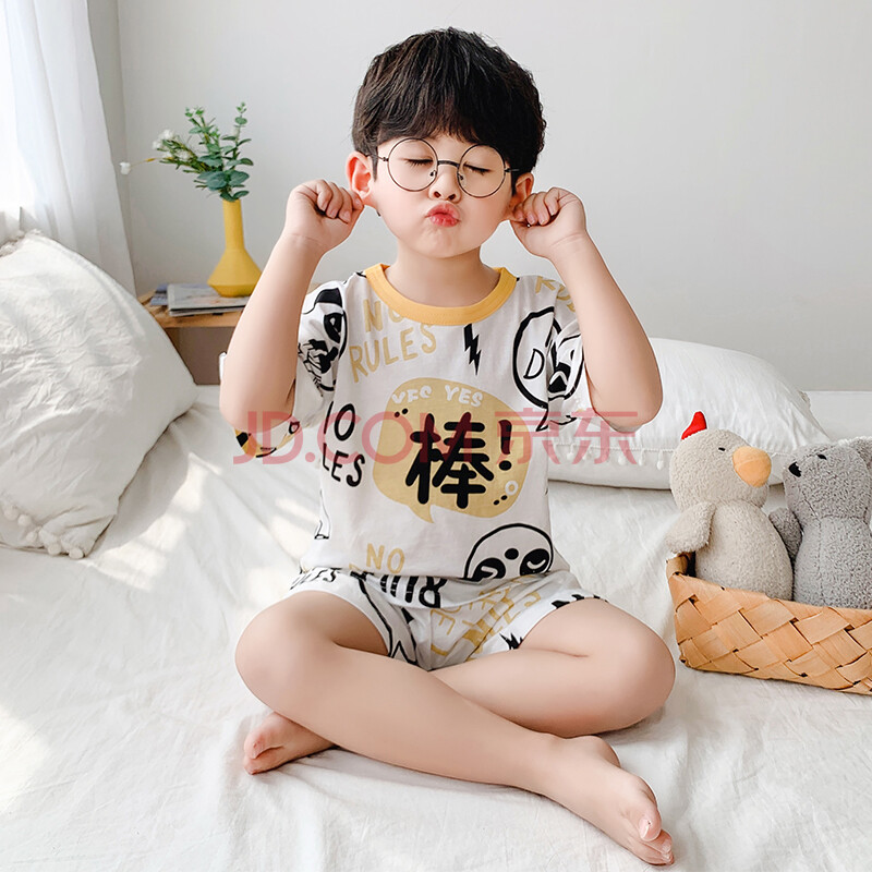 迪士尼春款品牌上新款同款夏季纯棉儿童男童睡衣短袖薄款夏天男孩套装