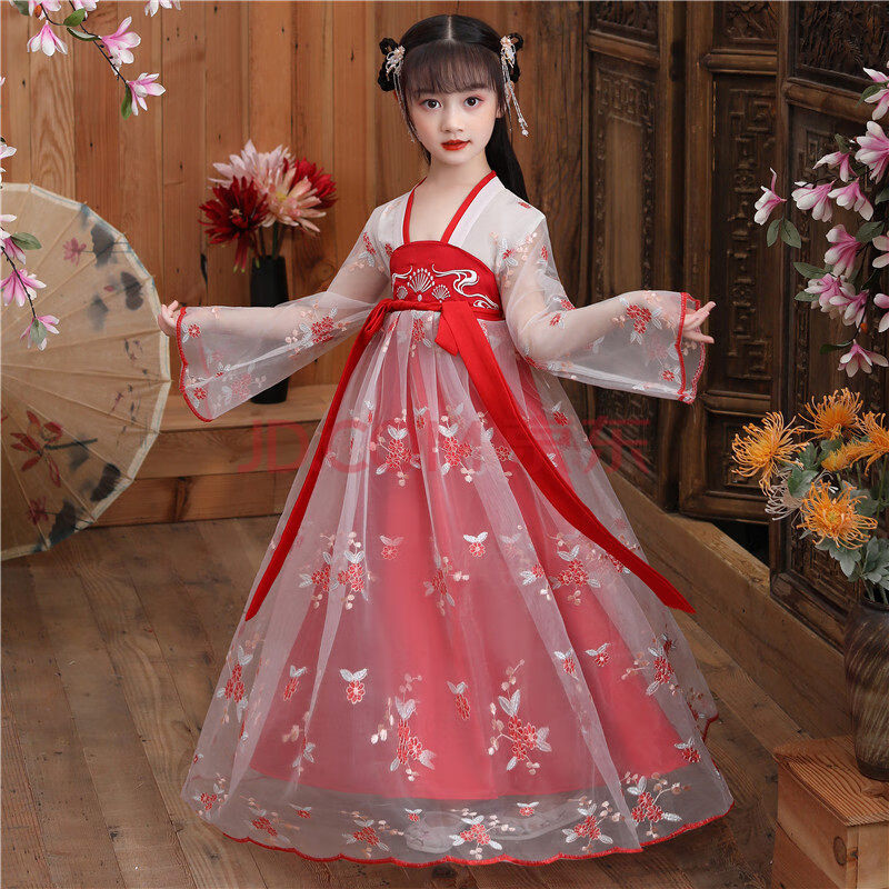 儿童古装汉服女装公主长裙元旦三生三世十里桃花白浅女童古装仙女服装