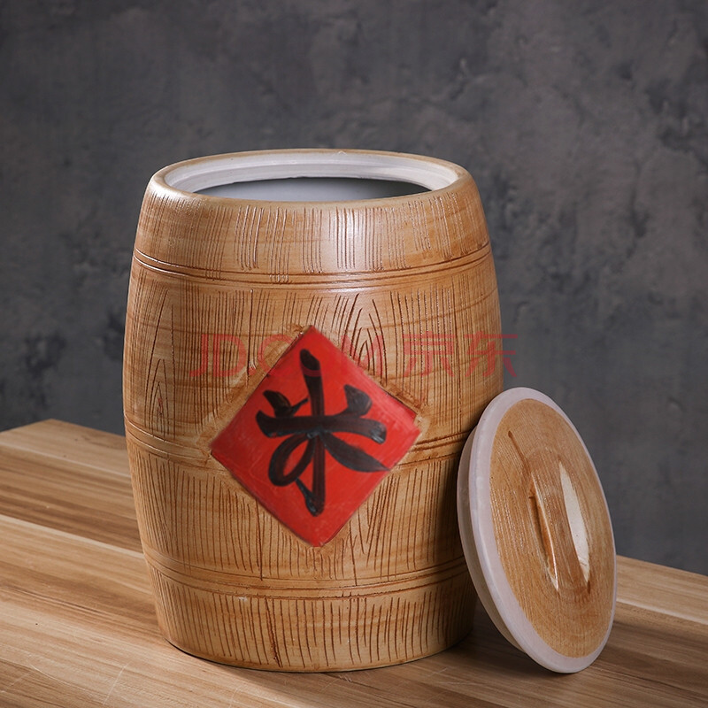 陶瓷米缸 景德镇中式米缸陶瓷带盖家用装米桶防潮虫密封20斤30斤50斤