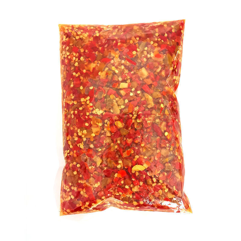 阙磐(剁椒鱼头拌粉拌面酱下饭菜) 蒜蓉青红剁辣椒【特辣】 1500g/袋装