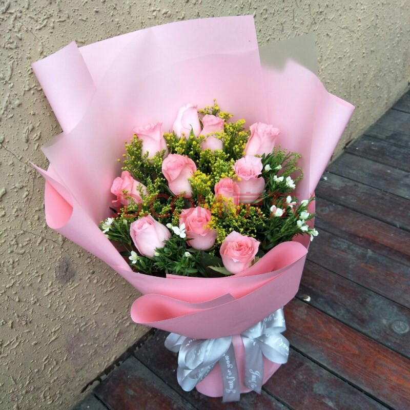 莱一刻 鲜花速递11朵红玫瑰混搭花束送女友闺蜜生日纪念日礼物全国同