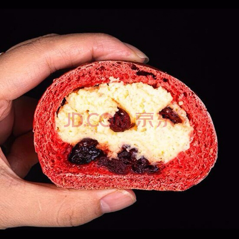欧式夹心麦面包无糖精麻薯轻食代餐抹茶泥雪媚娘网红紫米零食品 红色