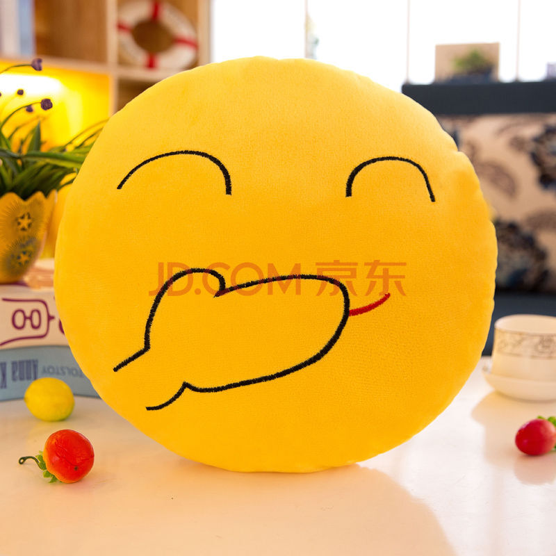 滑稽抱枕公仔搞怪笑脸表情包靠垫插手毛绒玩具暖手布捂布娃娃 偷笑 50