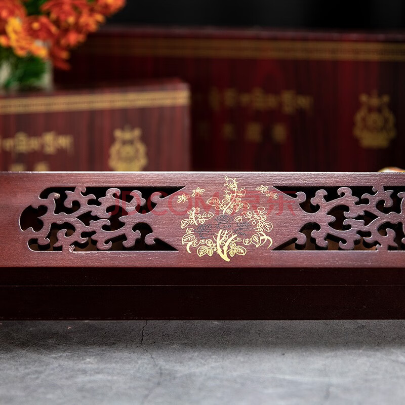 林芝桃花节 中国特产·西藏农特产馆 西藏朗嘎红木线香藏香盒 精美