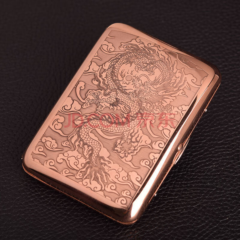 承格巨 新款双枪紫铜材质烟盒20支装纯紫铜氧化把玩收藏送礼刻字 16支