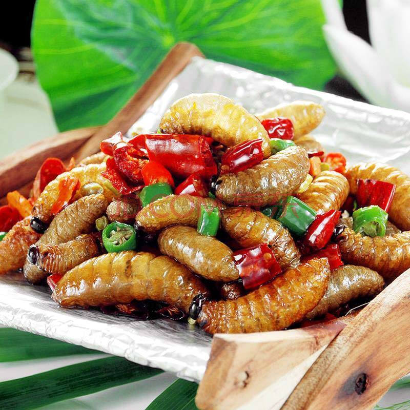 山区林地竹笋虫昆虫美味虫食用美食竹蛆虫油炸笋虫竹象幼虫子 椒盐味