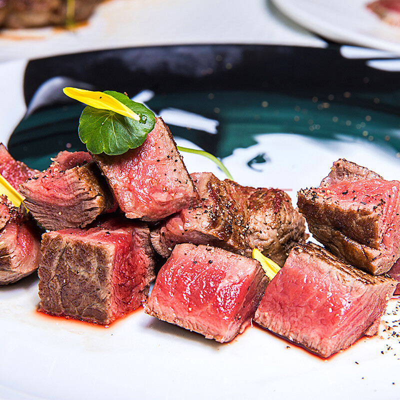 鸿亮黑椒牛肉粒200g 整切静腌牛肉粒牛腩粒 顺丰冷链配送 黑椒牛肉粒