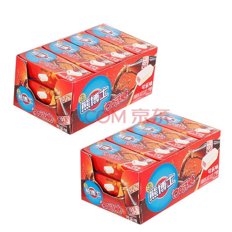 熊博士口嚼糖 果汁软糖 瑞士糖充气糖果 22克口嚼糖可乐味2盒(24条)