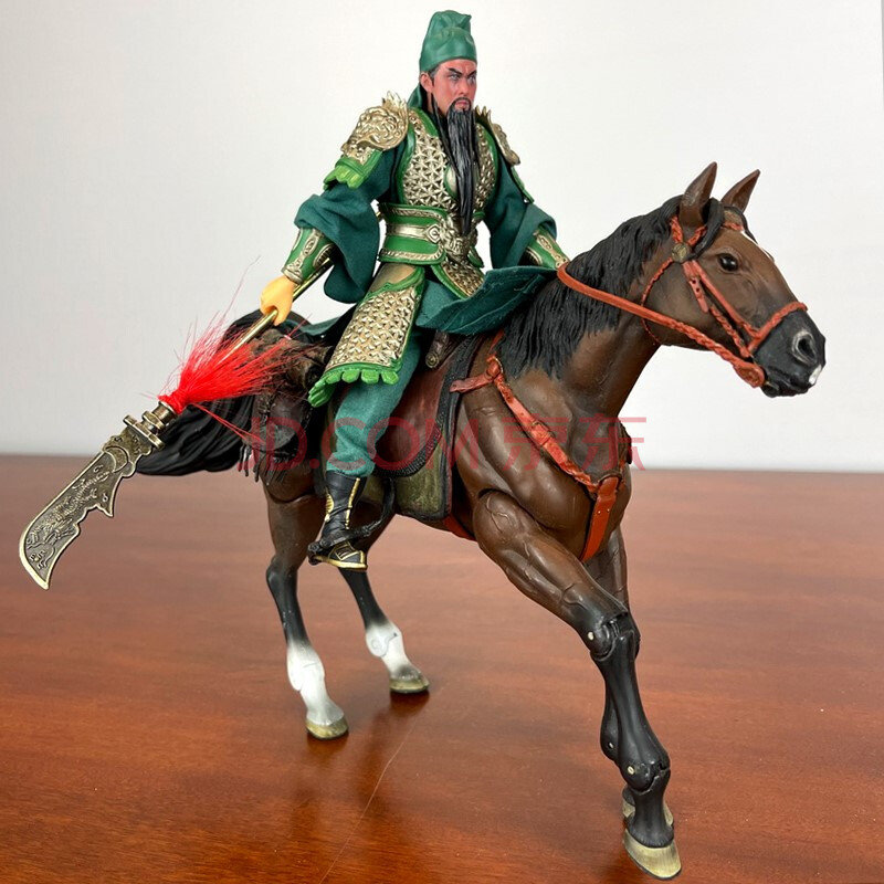 三国系列兵人12f12关羽演义关云长6寸可动人偶模型玩具摆件五虎将 全