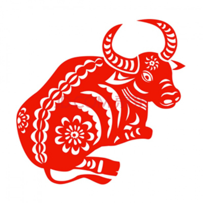 12生肖贴纸 牛年剪纸12生肖牛窗花2021新年春节年画玻璃贴纸喜字不干