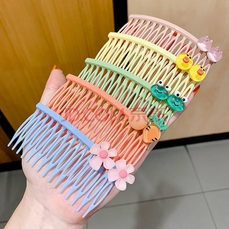 儿童发梳防滑插梳小女孩盘发刘海梳可爱公主发夹女童头饰碎发发卡