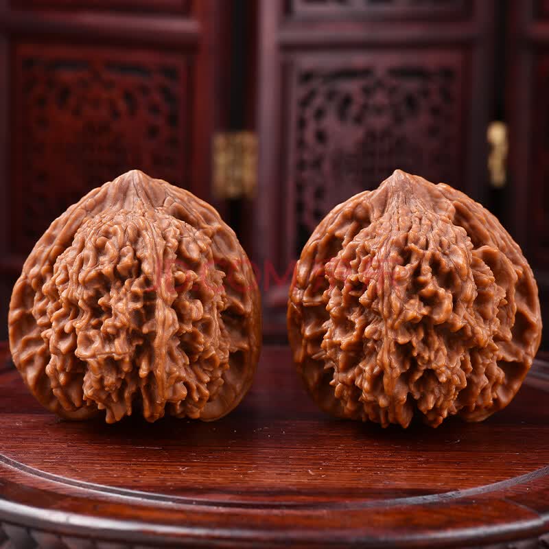 包浆老物件核桃满天星4.4cm 文玩核桃 文玩手把件一对