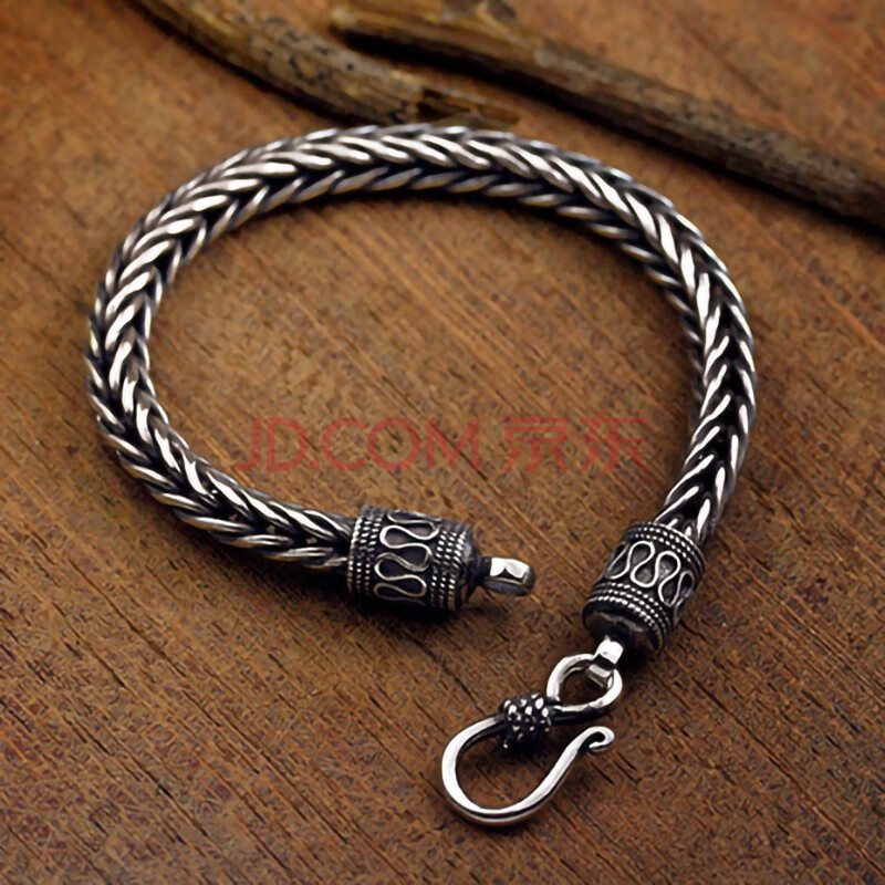 925纯银手链手工一年生暖暖同款龙骨手链老王泰银复古平安纹情侣 5mm