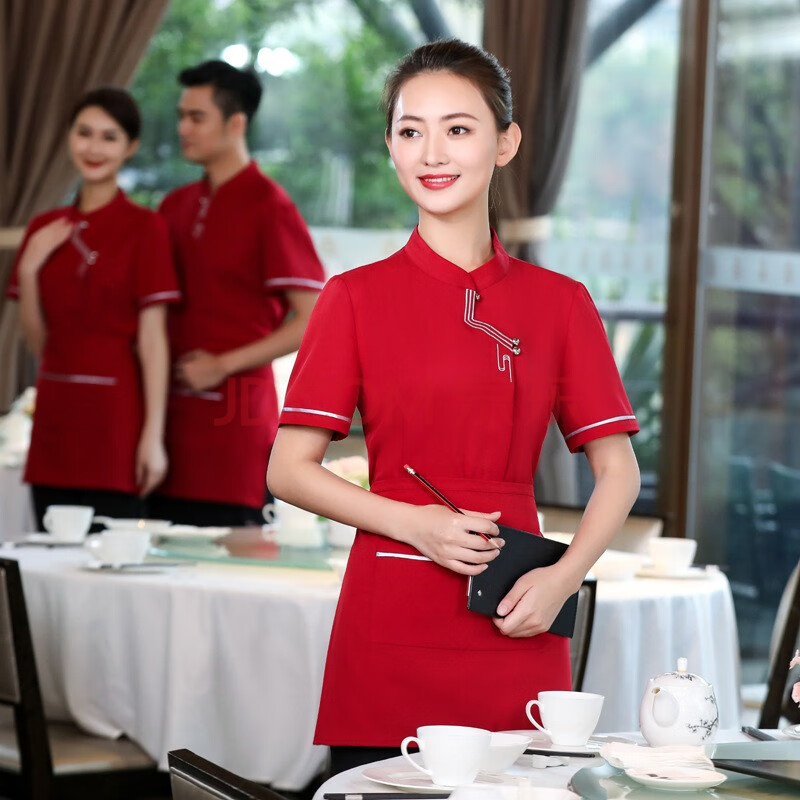 服务员工作服短袖女餐饮饭店中餐厅农家乐火锅店酒店工作服夏装 女