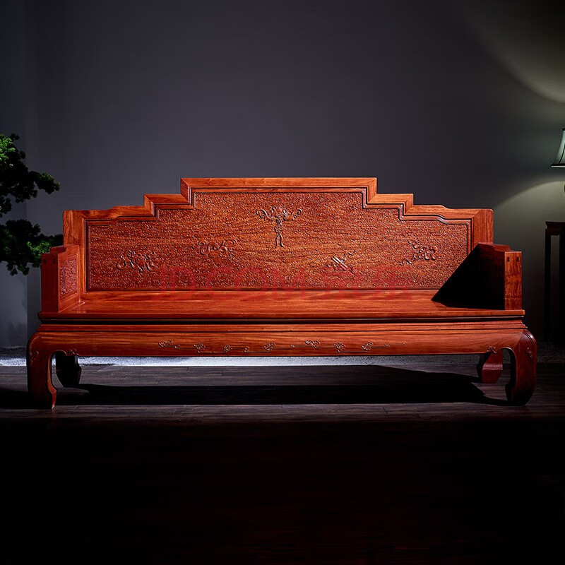 广典 红木家具缅甸花梨(学名:大果紫檀)古典沙发 全实木沙发中式大