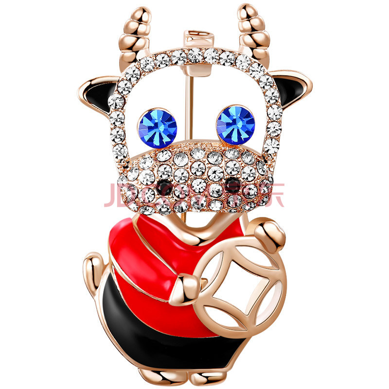 珀芙诺牛年胸针本命年牛生肖过年春节新年胸花设计感可爱个性别针女