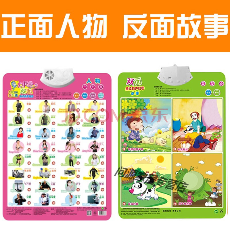 韵母整体认读音节表有声挂图全套一年级发声字母表 双面【人物 故事】