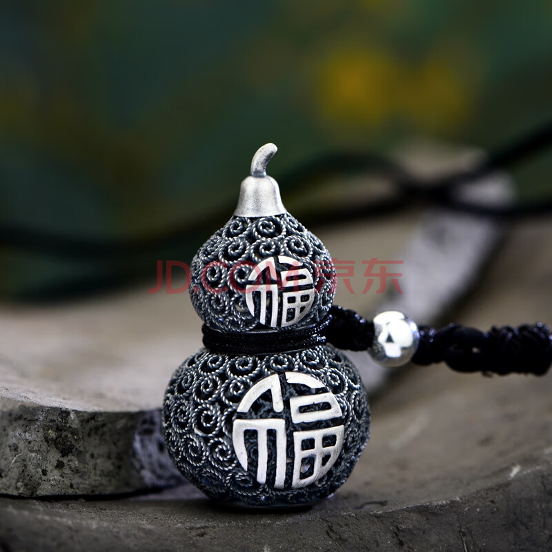 情人节礼物足银999葫芦吊坠男士花丝镂空福字足银复古挂件女情侣款