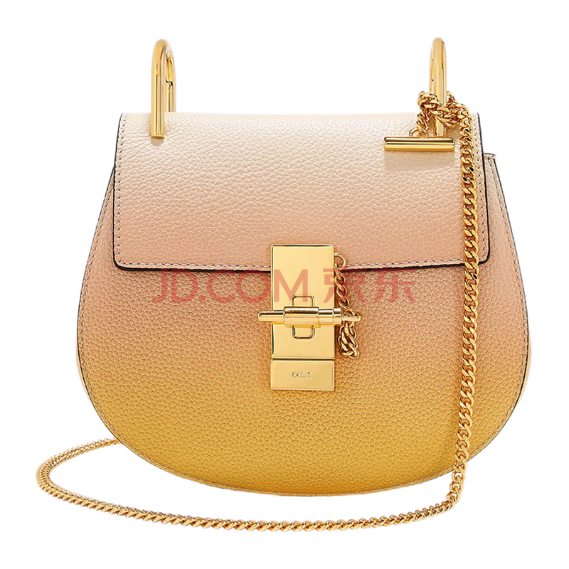 chloe/蔻依 drew系列小猪包 渐变色粒面迷你女士单肩包斜挎包 黄色