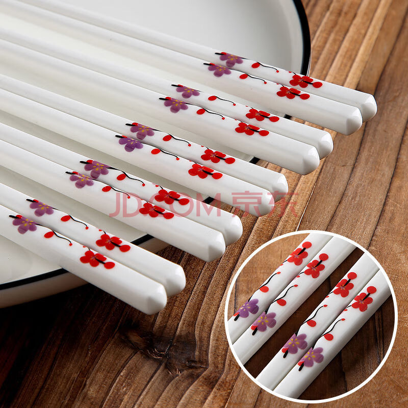 陶瓷筷子家用健康环保卫生防滑防霉易清洗耐高温精品骨瓷高档筷子